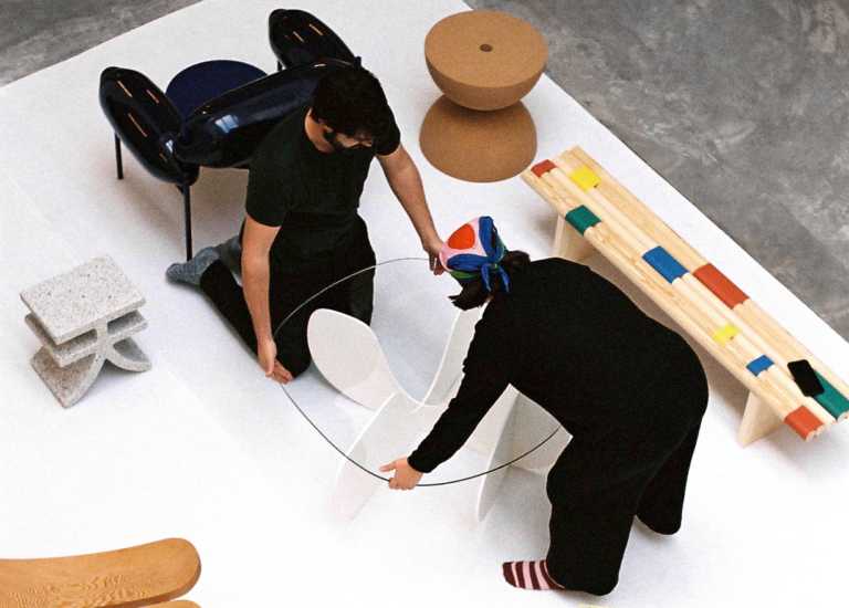 Tornasol Studio banner featuring playful Spanish design pieces