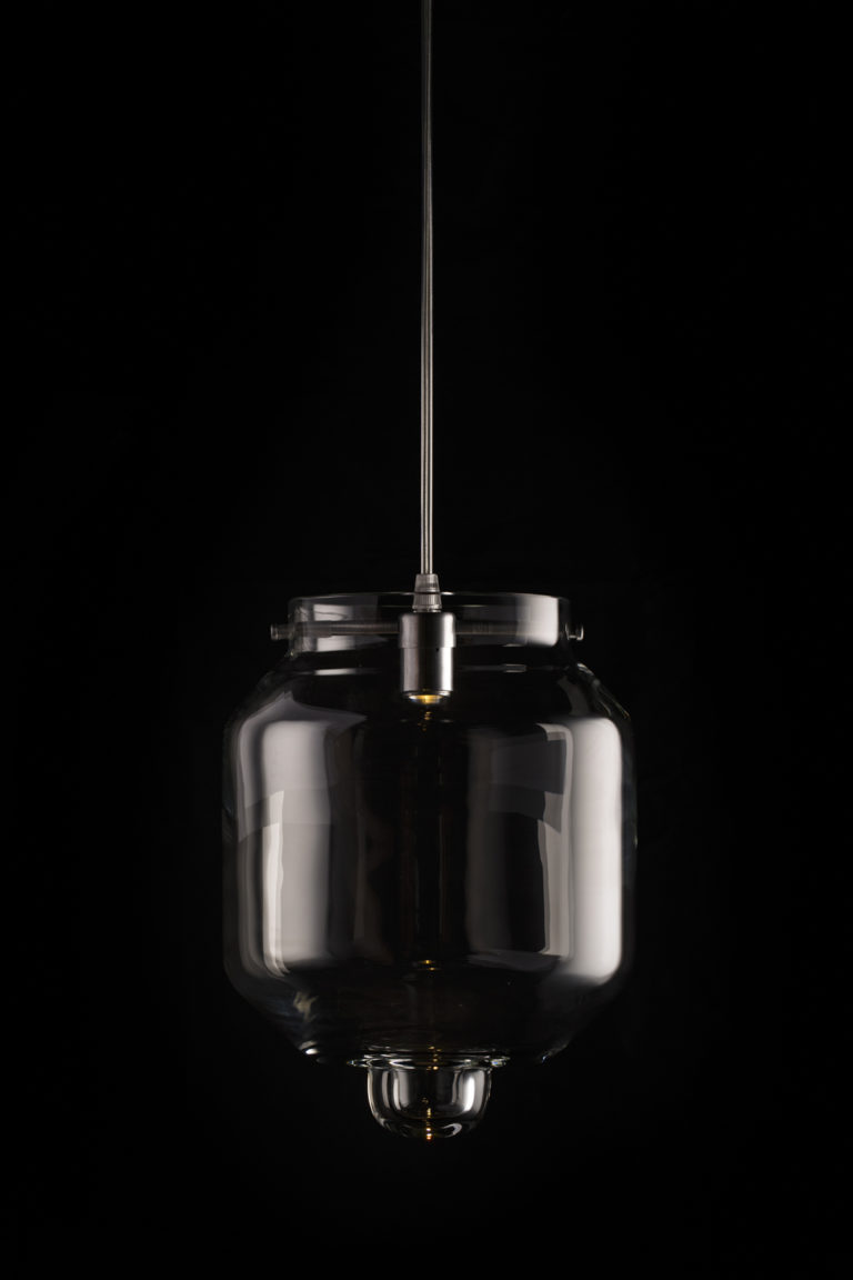 Rfc+10, suspended blown glass lamp