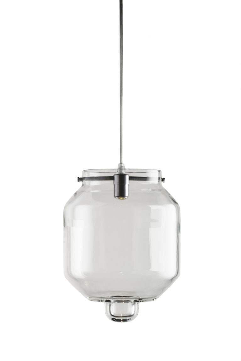 Rfc+10, suspended blown glass lamp