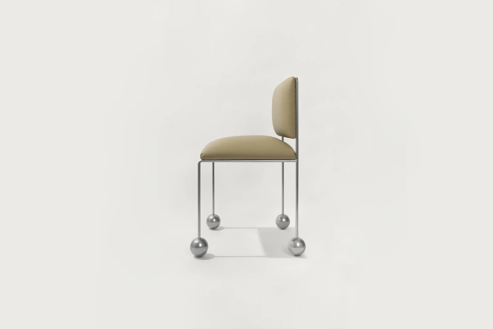 Ball Foot Sculptural Chair, Vegan Leather — 2