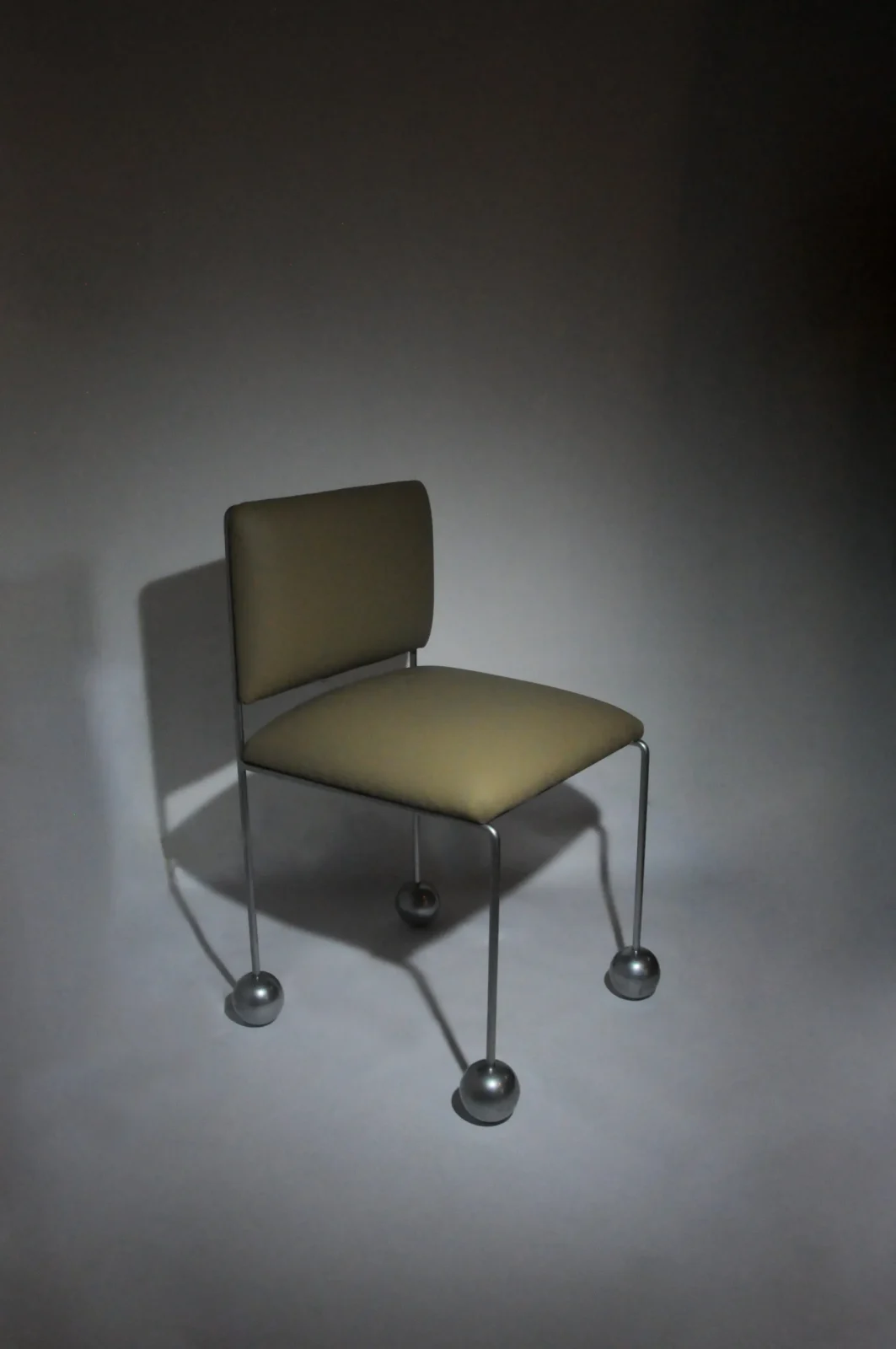 Ball Foot Sculptural Chair, Vegan Leather — 5