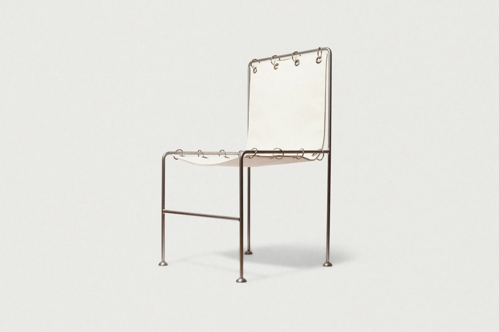 Institution Sculptural Chair, White Lamb Leather — 2