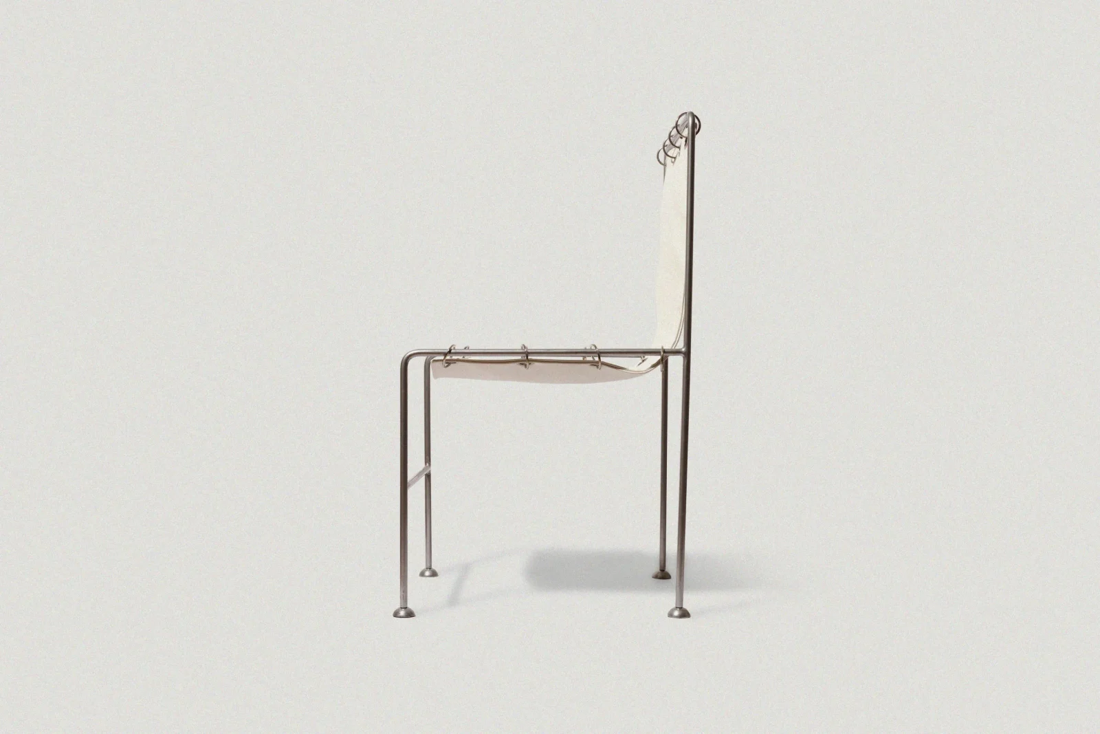 Institution Sculptural Chair, White Lamb Leather — 3