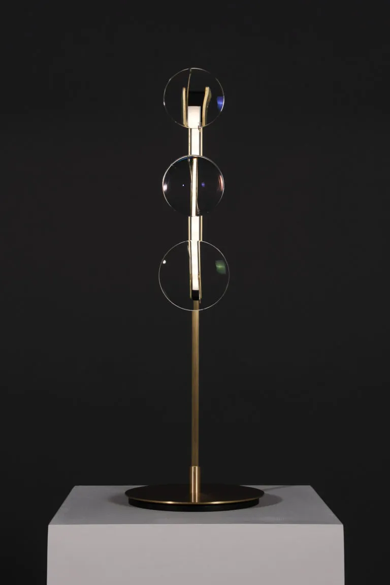 Lens Luminaire: 3 Lens Table Lamp by Object Density