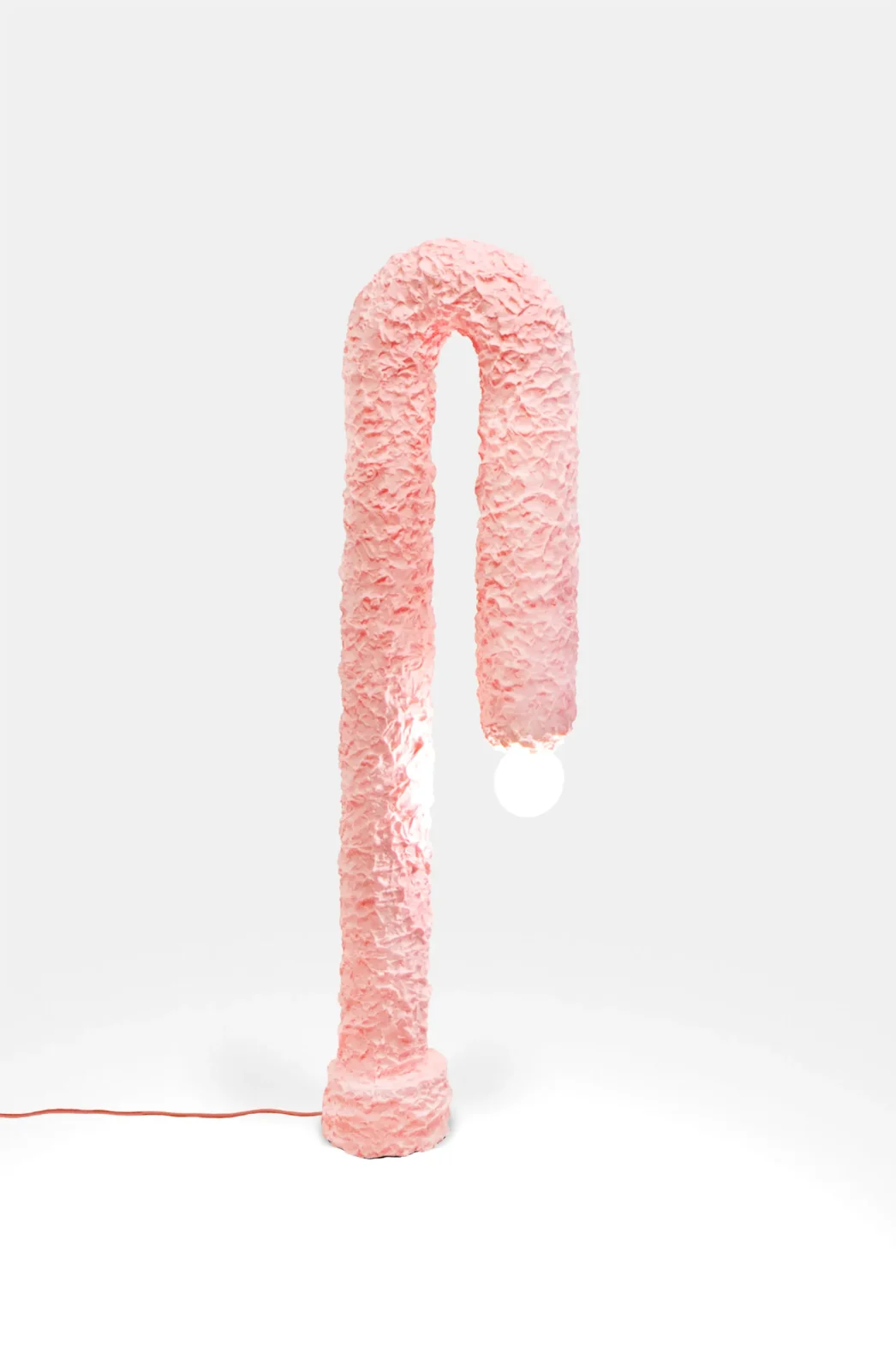 Lampadulure Floor Lamp in Pink on white background