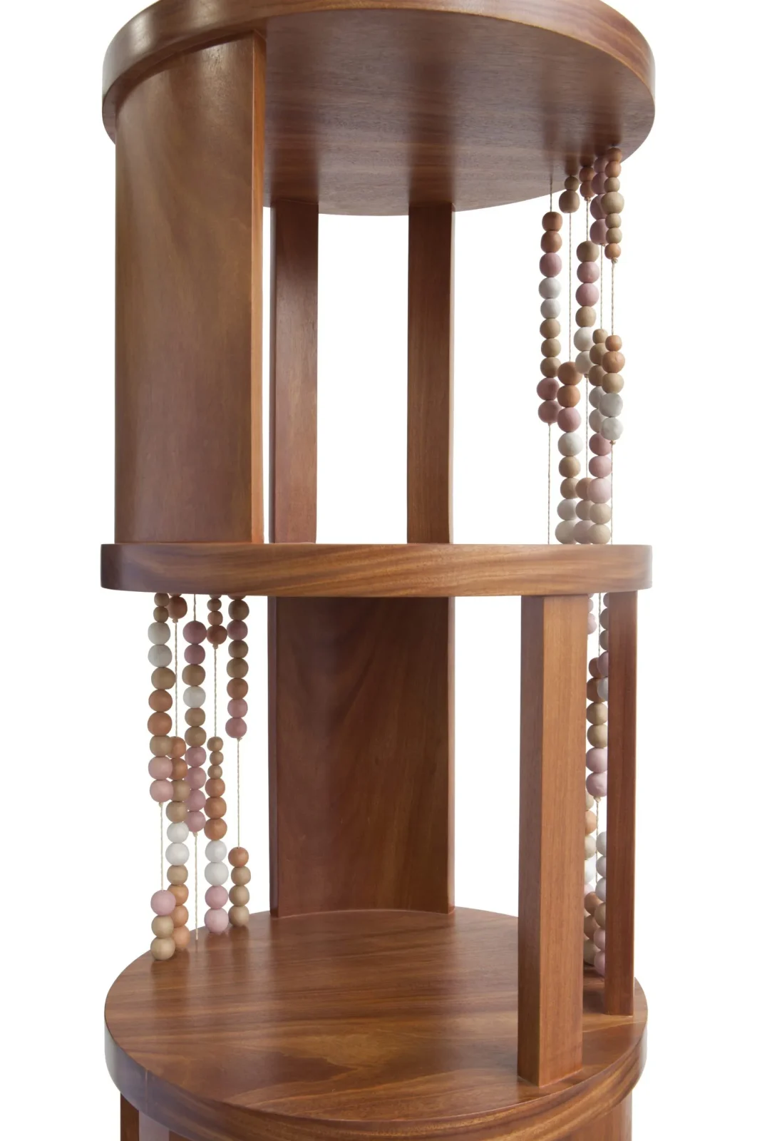 Contas Round Swivel Bookcase - Cabreuva Wood / Ceramic — 3