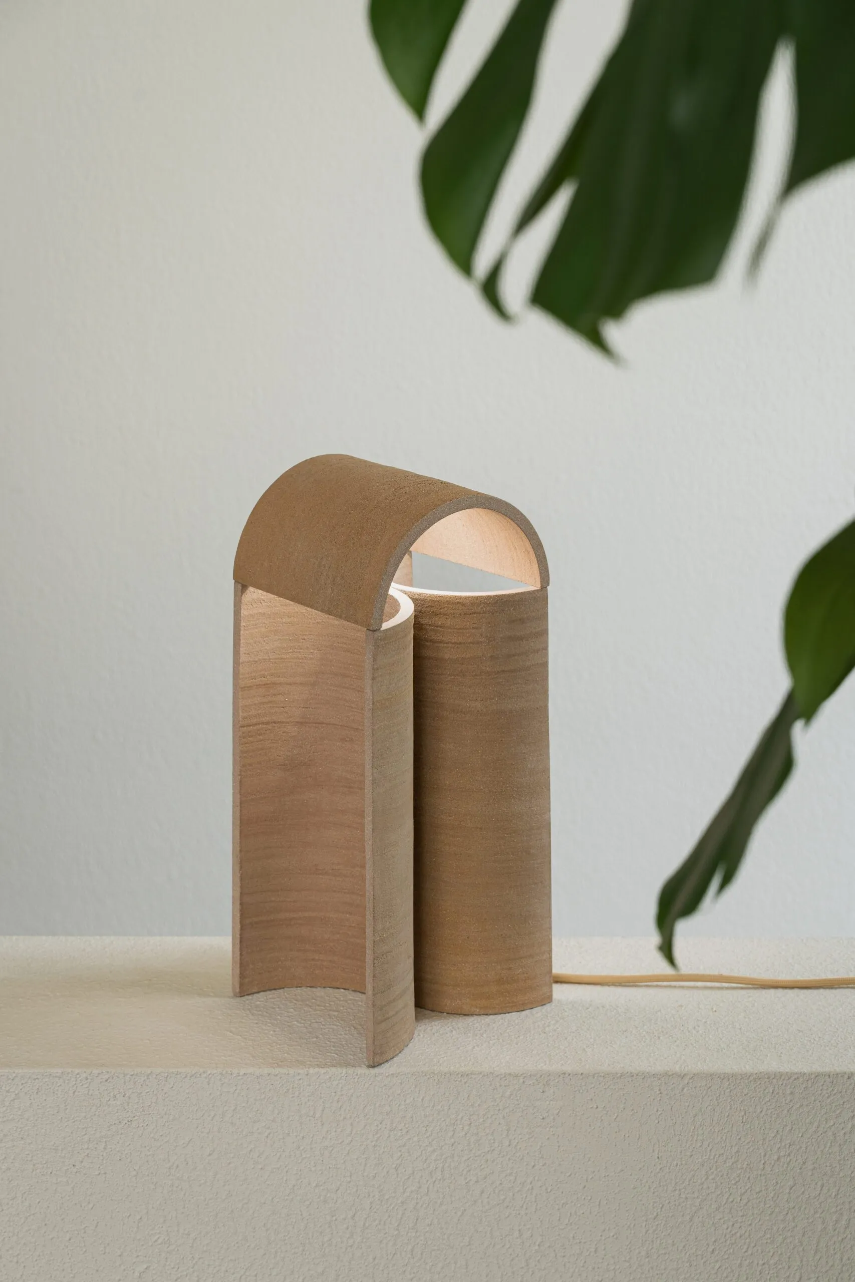 “LAYERS OF….” Stoneware Lamp II by Evelina Kudabaite