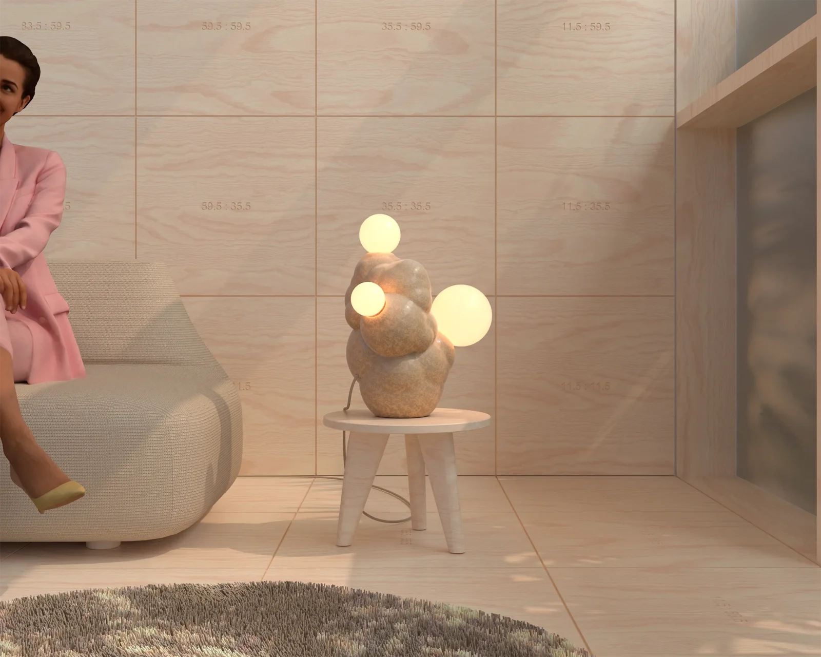 Botryoidal Table Lamp in Ceramic — 6