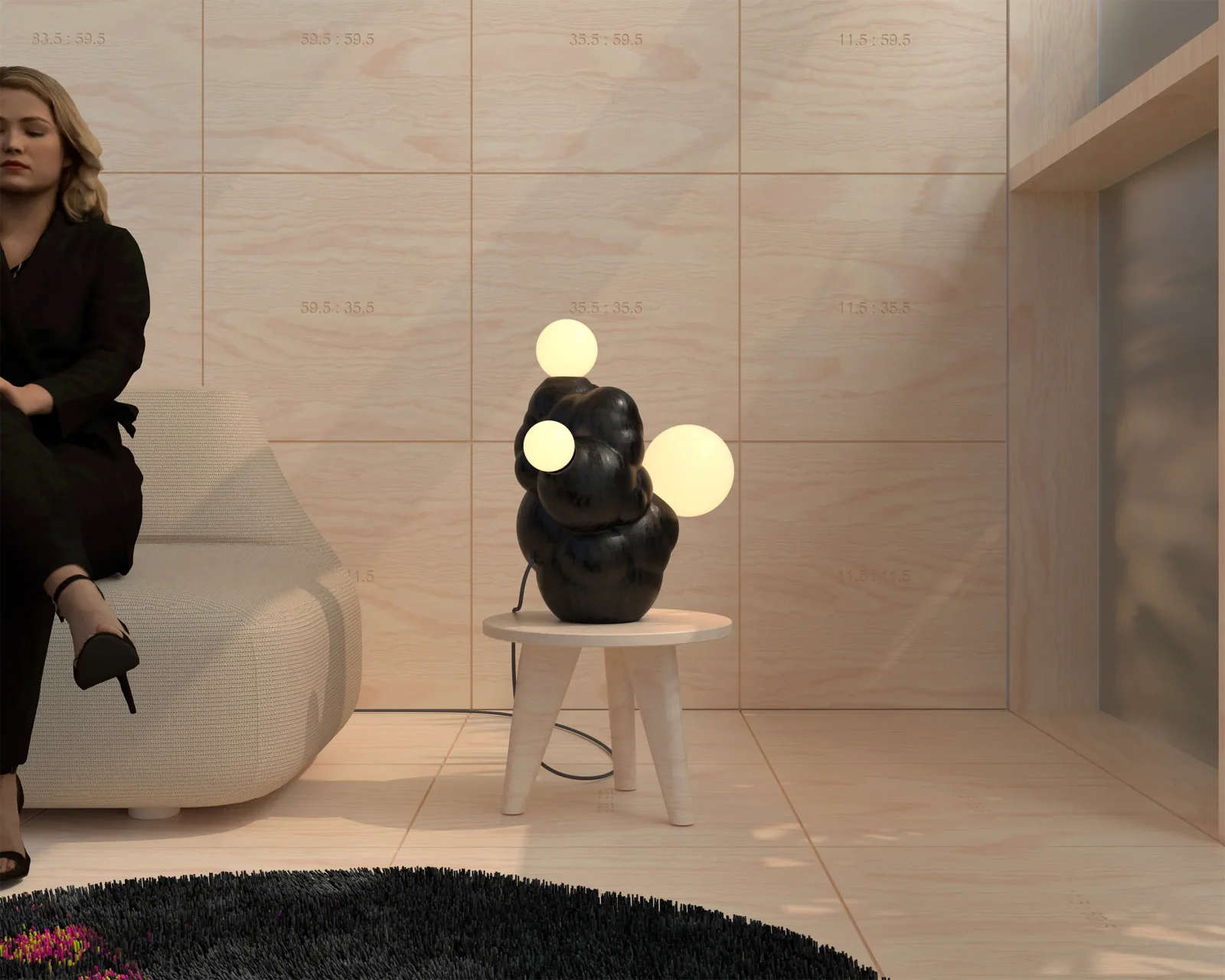 Botryoidal Table Lamp in Ceramic — 14