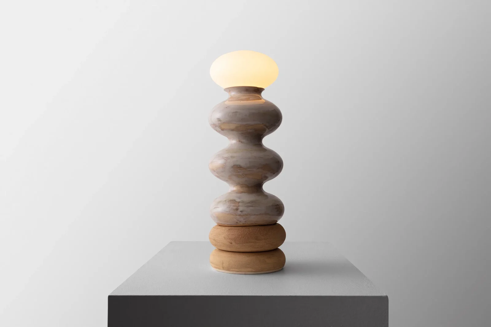 Wave Form Slumped Table Lamp in Ceramic — 2