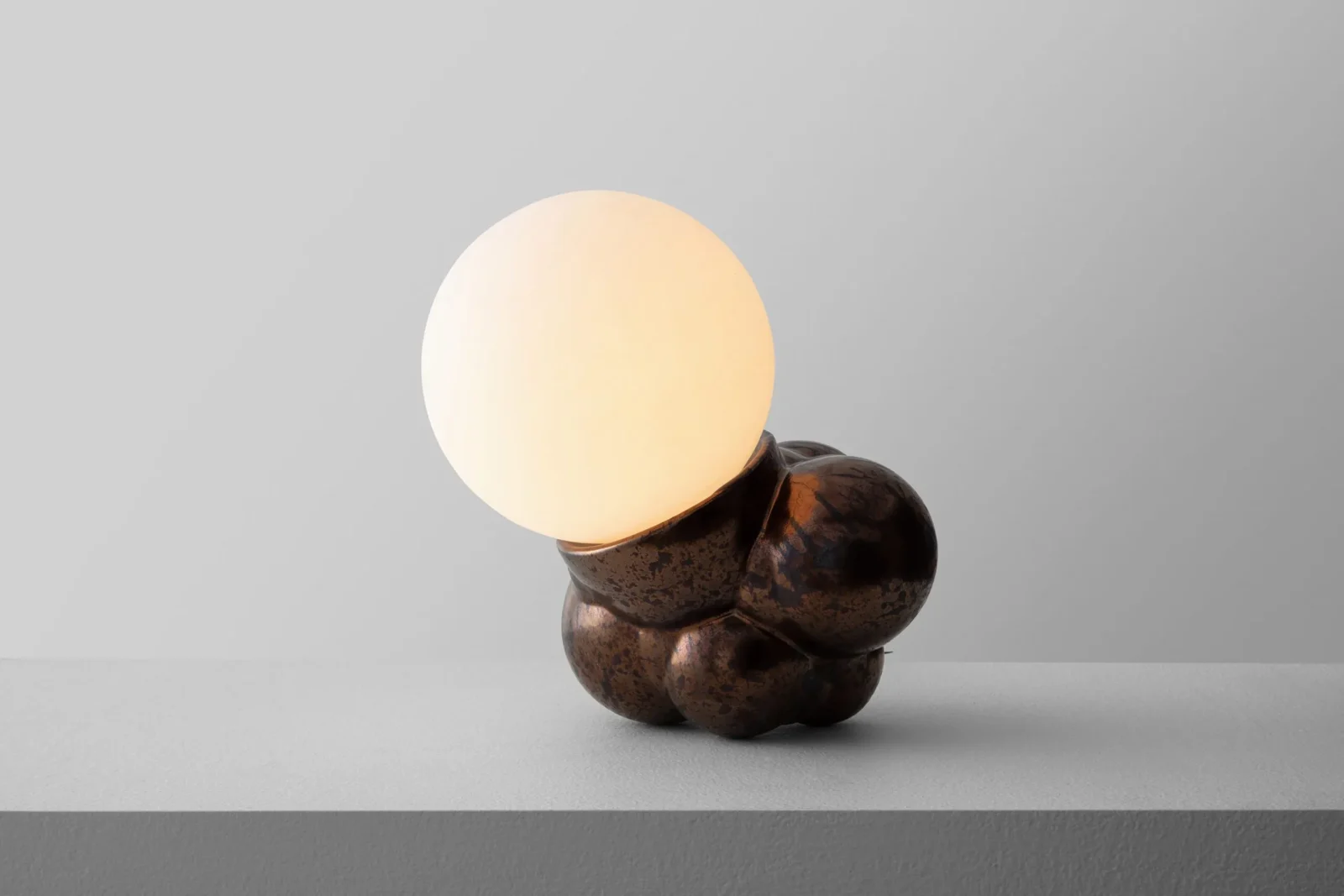 Botryoidal Mini Table Lamp in Bronze Ceramic — 2