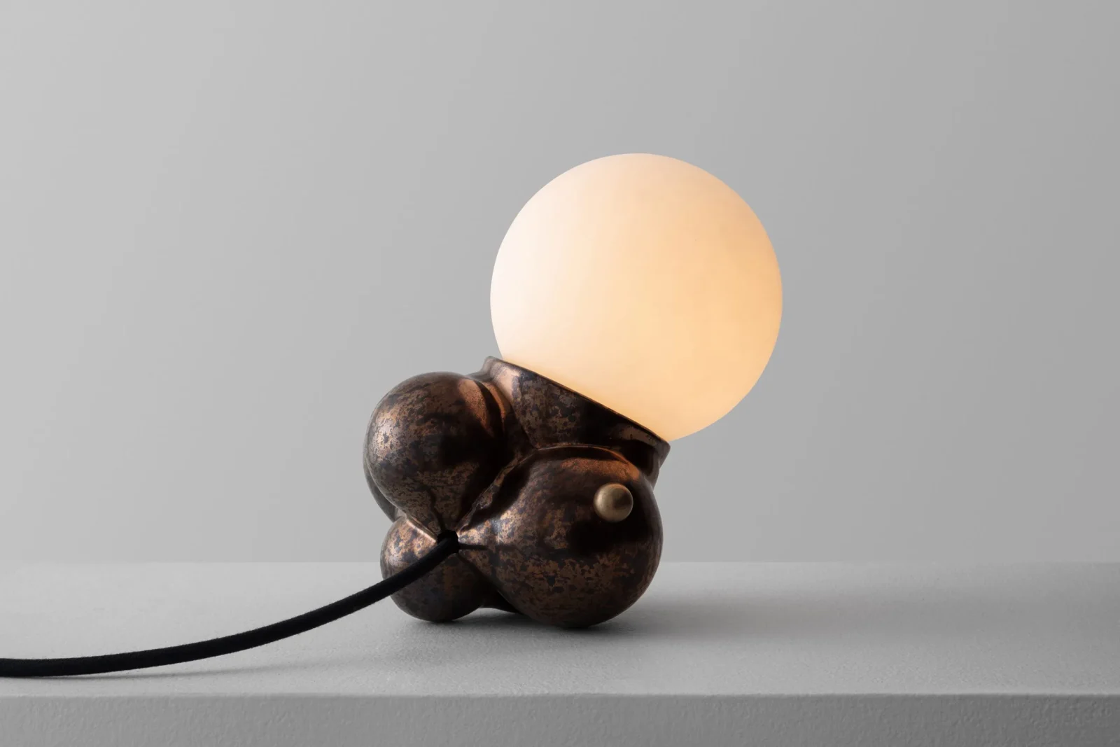 Botryoidal Mini Table Lamp in Bronze Ceramic — 3