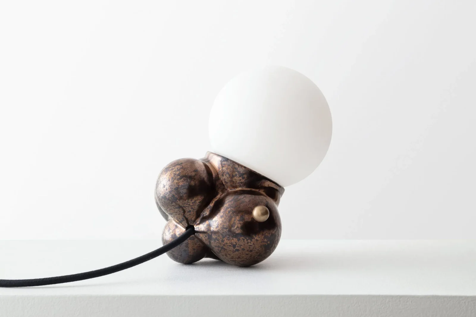 Botryoidal Mini Table Lamp in Bronze Ceramic — 4