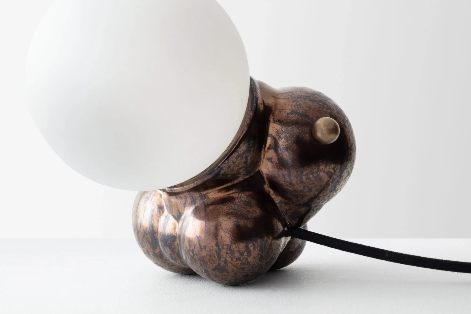 Botryoidal Mini Table Lamp in Bronze Ceramic — 5