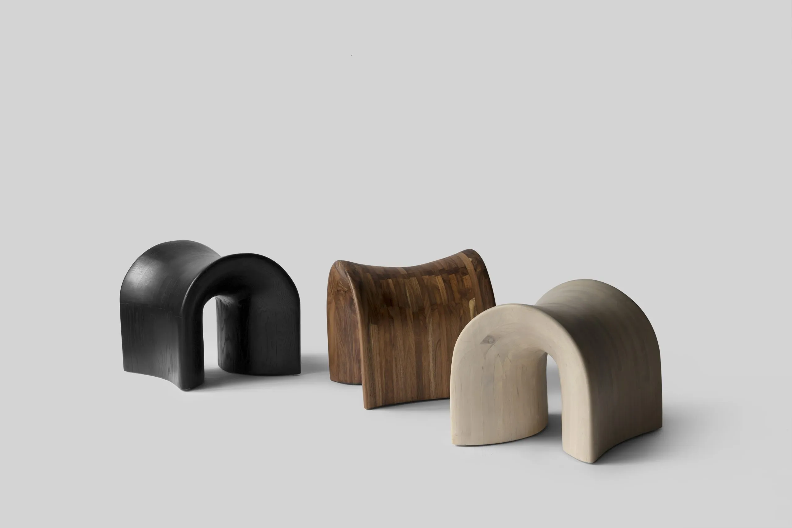 TORO Minimalist Wooden Stools by Daniel Couttolenc
