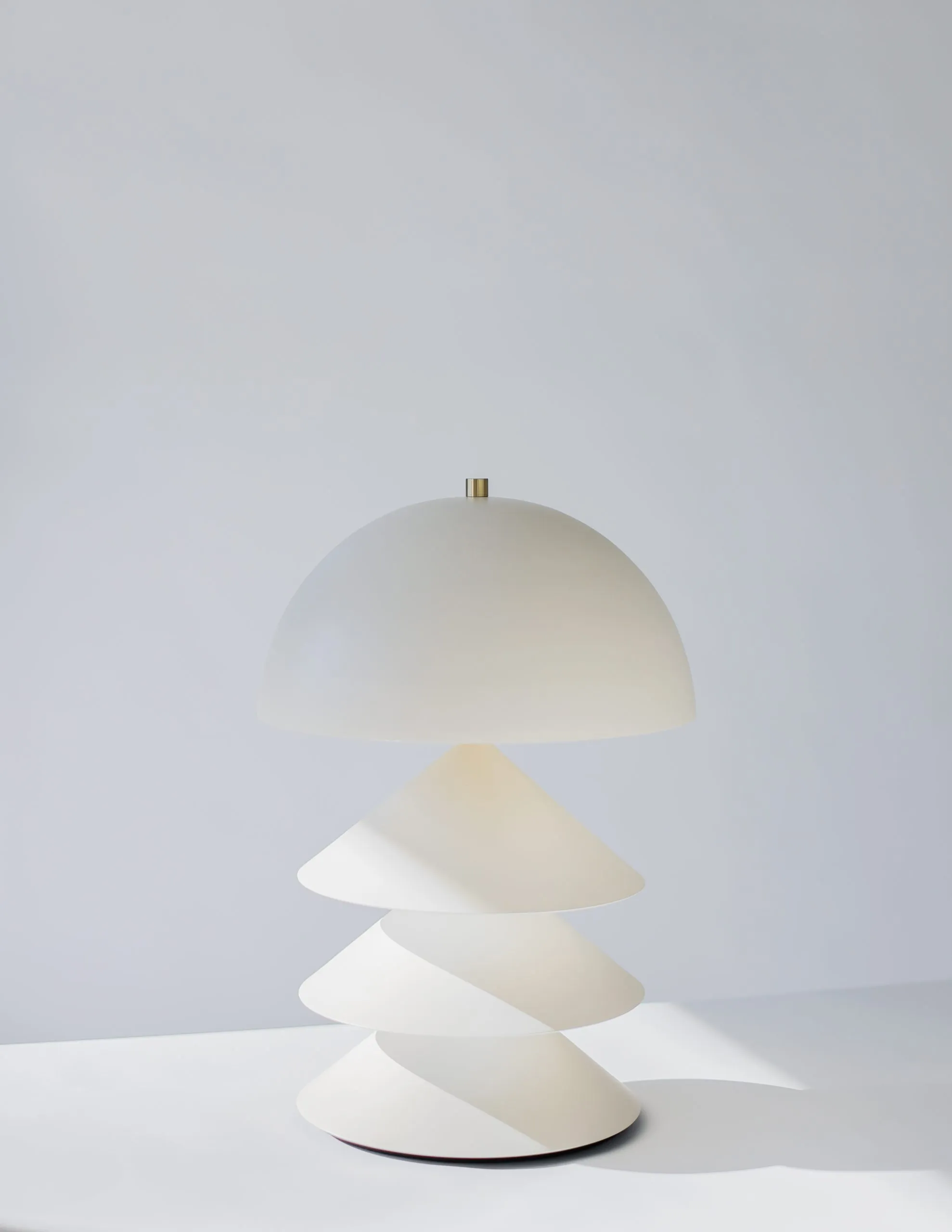 White Space Age Table Lamp Made From Metal