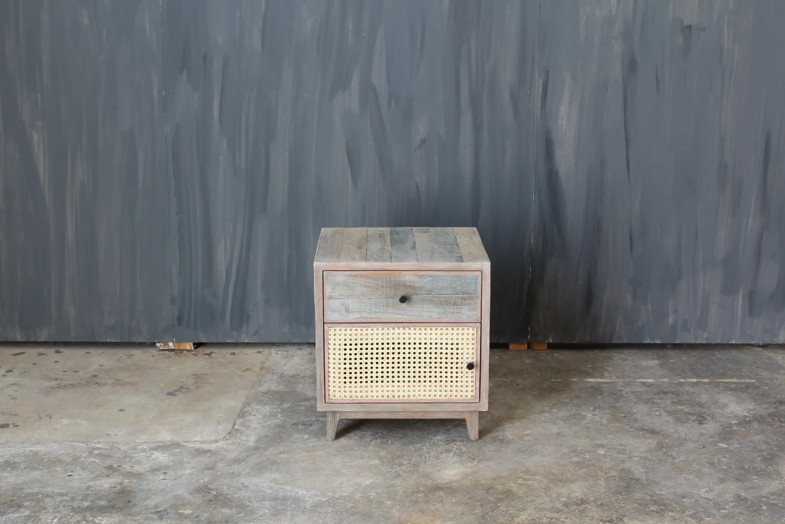 Reclaimed Wood and Mimbre Night Stand — 2