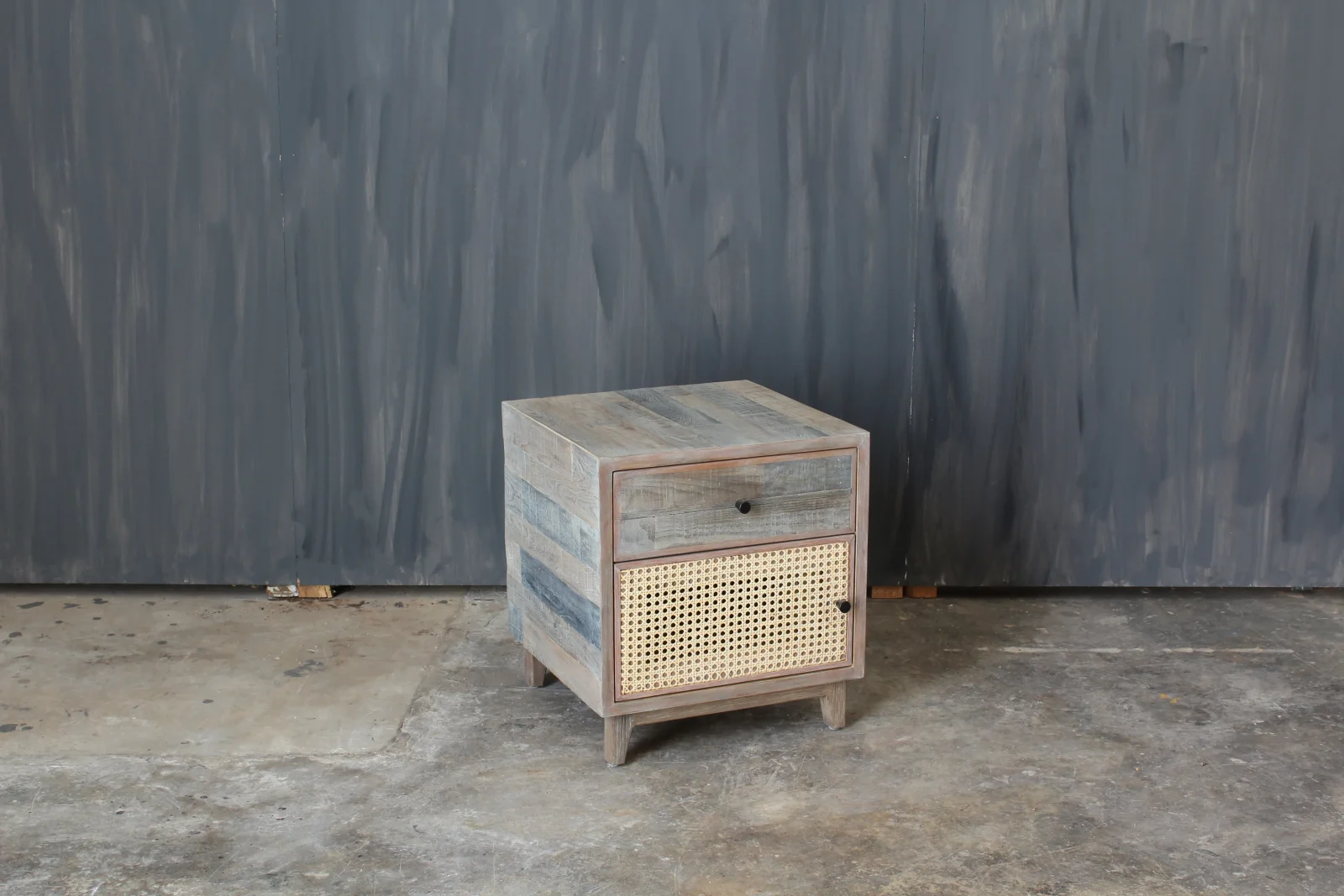 Reclaimed Wood and Mimbre Night Stand — 3