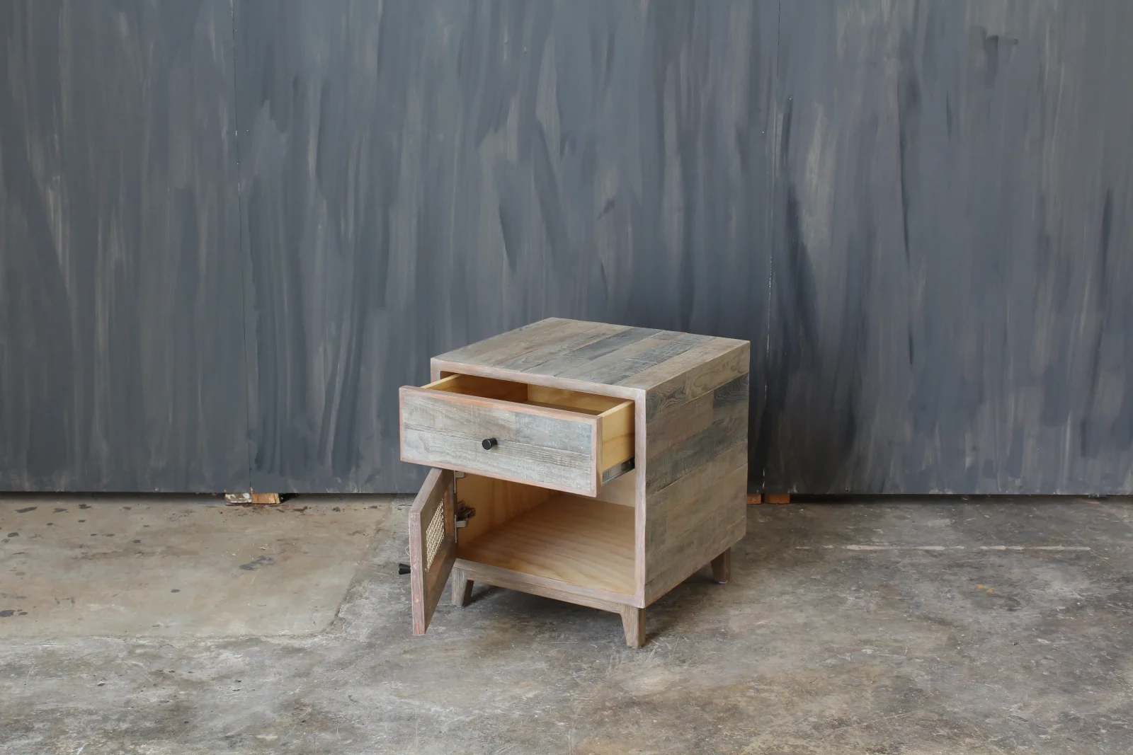 Reclaimed Wood and Mimbre Night Stand — 4
