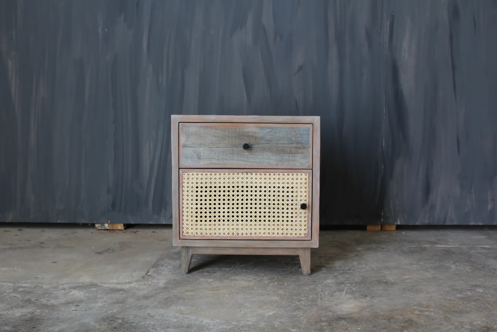 Reclaimed Wood and Mimbre Night Stand — 7