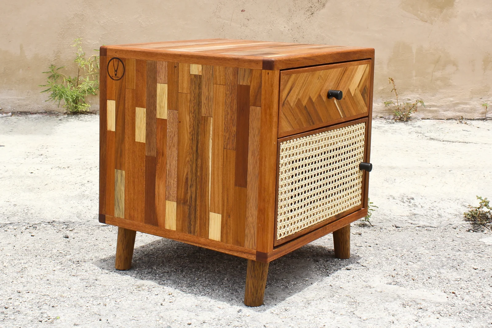 Reclaimed Wood and Mimbre Night Stand II — 2