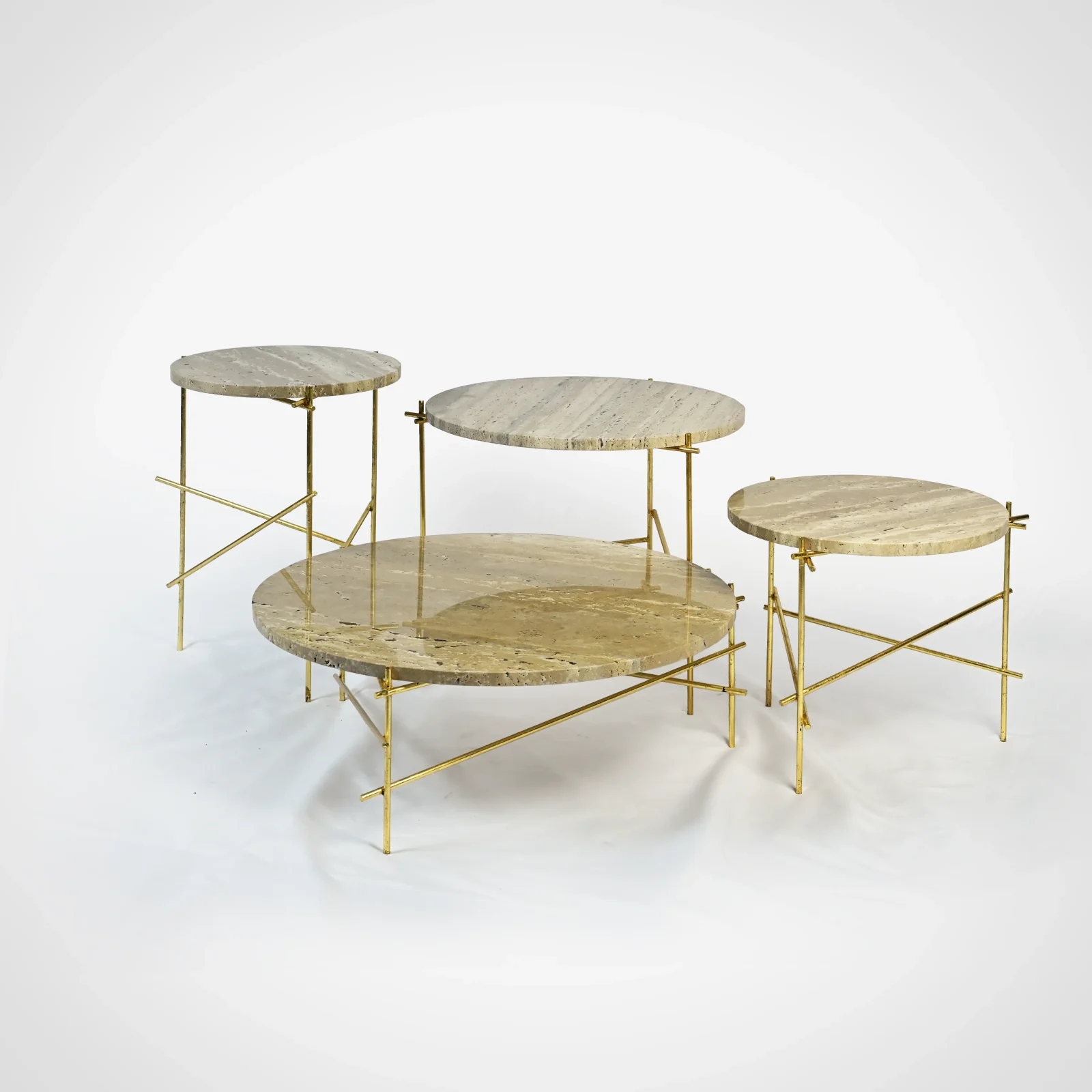 The Stilts - Travertine Coffee Table Set — 2
