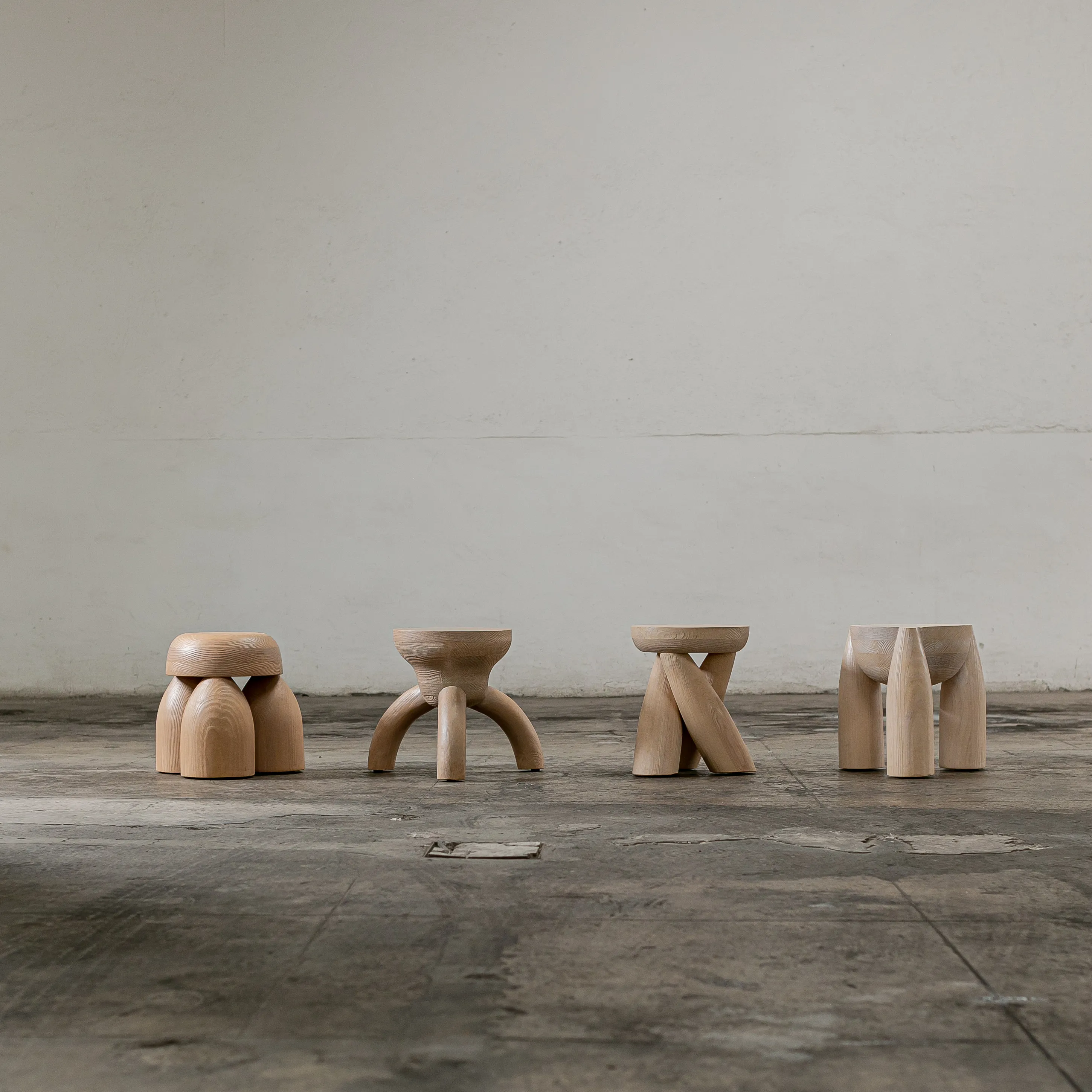 Elements Wooden Seats and stools by Daniel Couttolenc