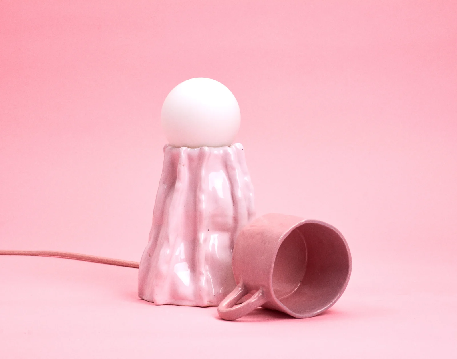 Ruffler Pink Ceramic Lamp — 4