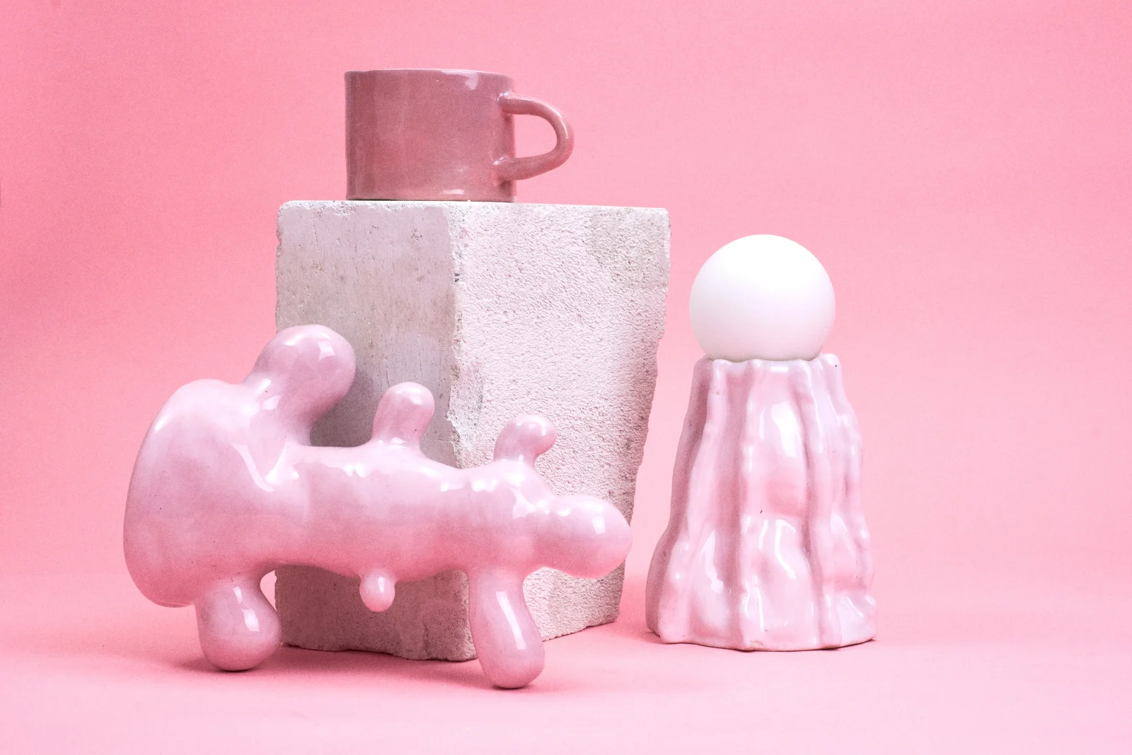 Ruffler Pink Ceramic Lamp — 5