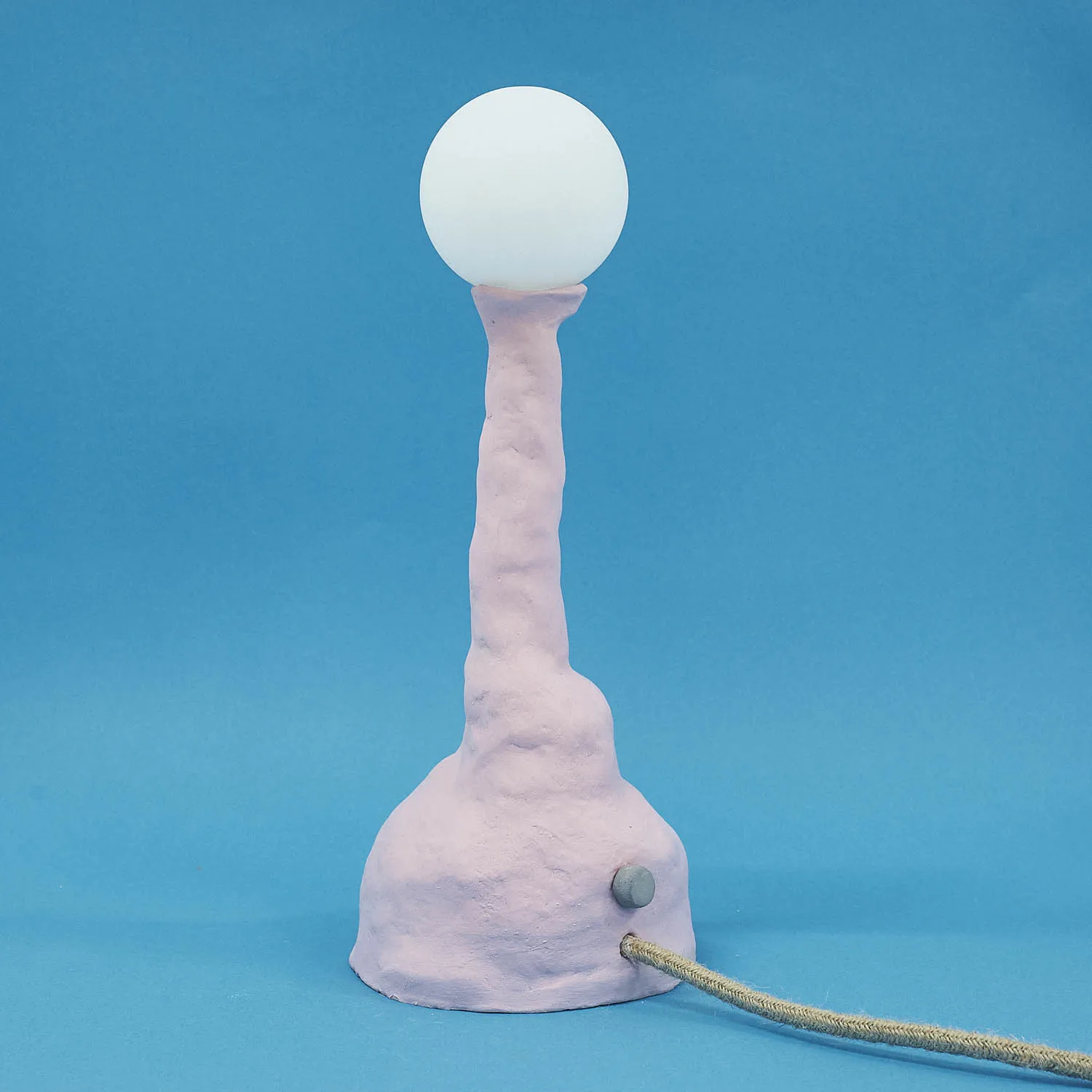 Pink Maximalist Table Lamp Made From Ceramics
