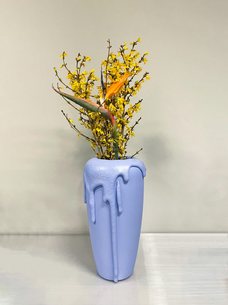 Melted V.5 pastel purple sculptural floor vase by John Nordenstein