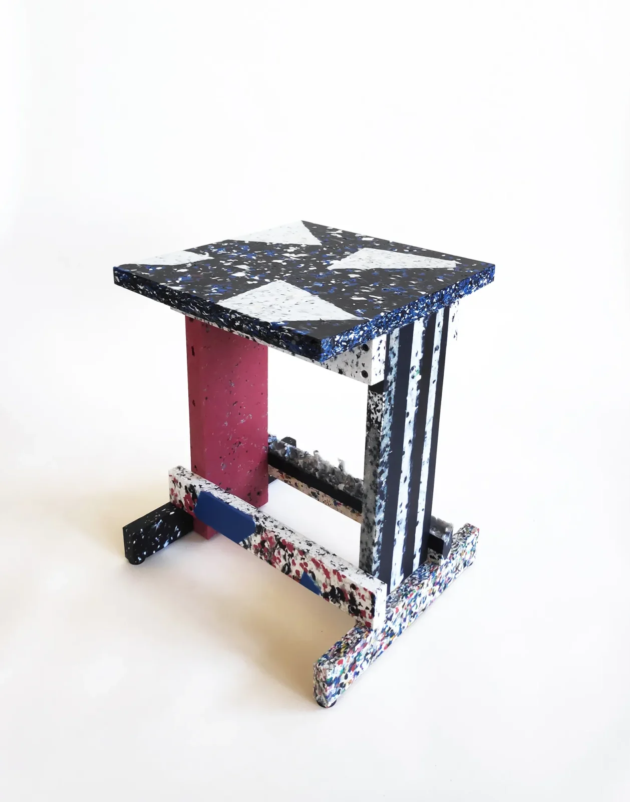 Toasted Scrap Stool made from recycled HDPE plastic panels by Toasted Furniture