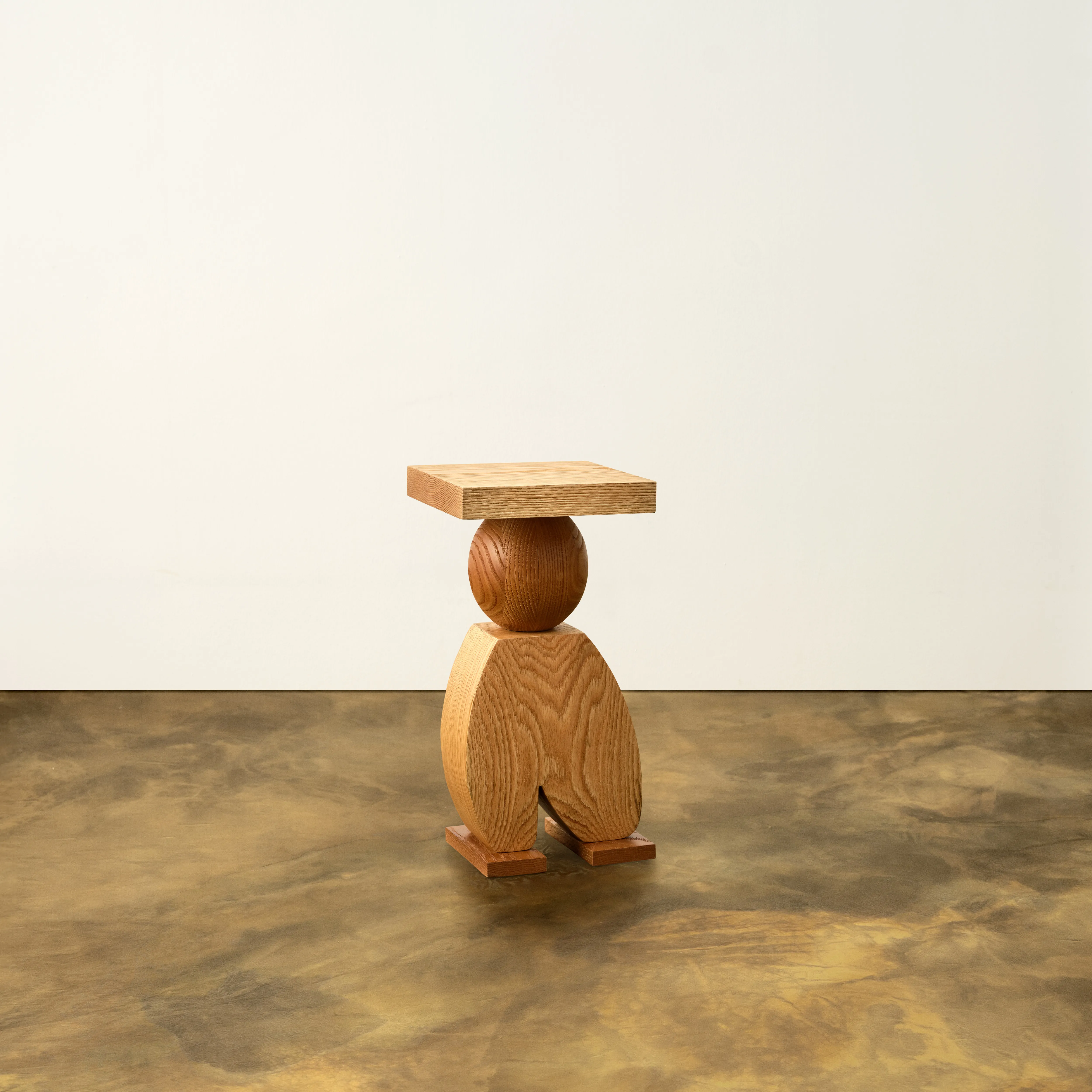 Wire-Brushed Natural Solid Oak Side Table by Animate Objects