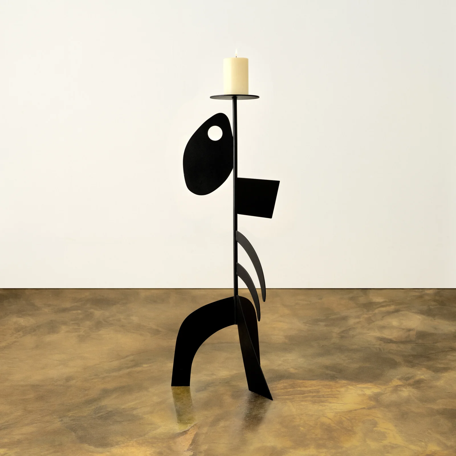 Fish Candleholder in Black Powder Coat — 1