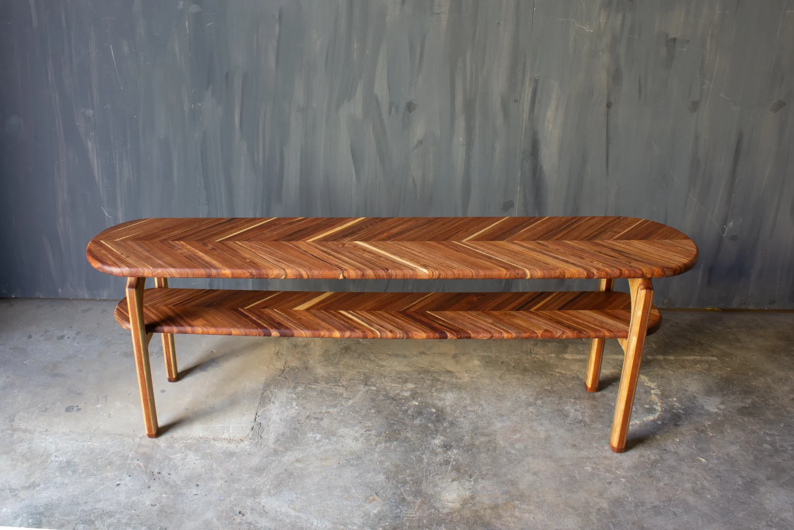 Tzalam and Roble Scrap Wood Console Table — 3