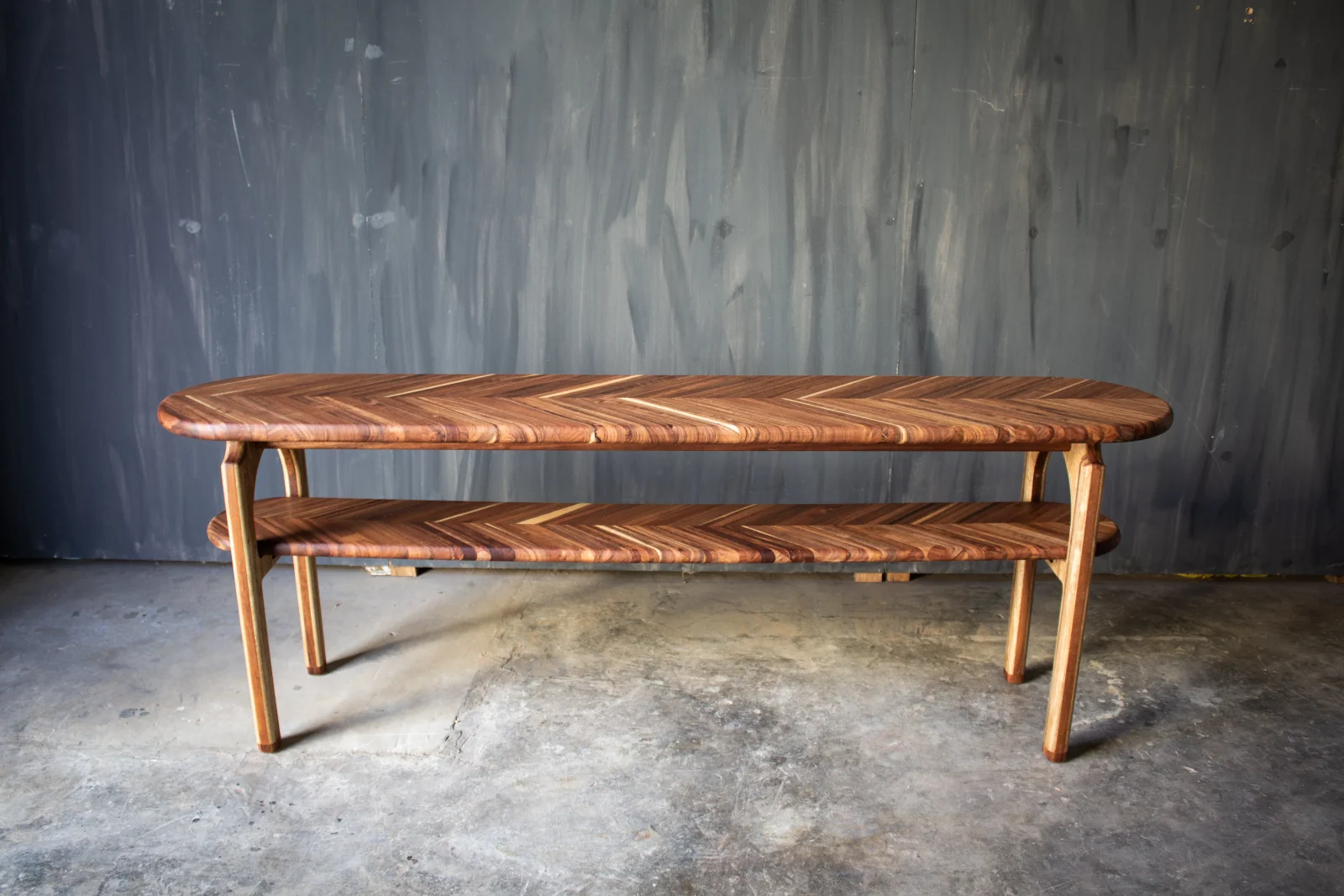 Tzalam and Roble Scrap Wood Console Table — 4