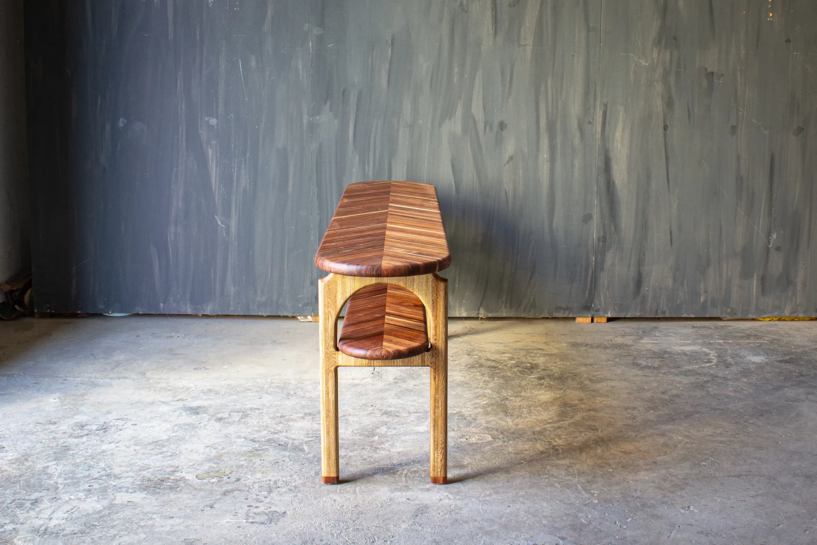 Tzalam and Roble Scrap Wood Console Table — 6