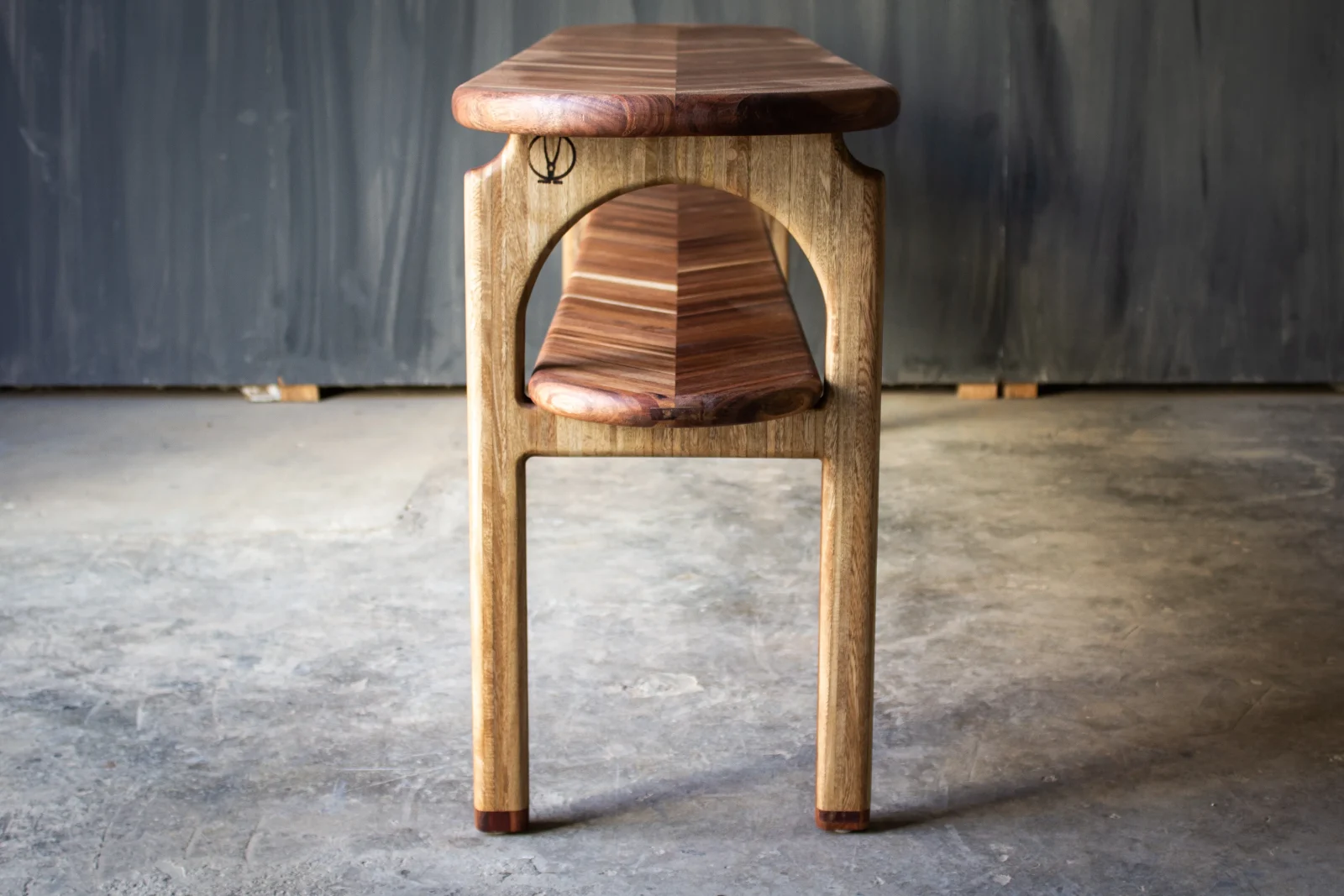Tzalam and Roble Scrap Wood Console Table — 13