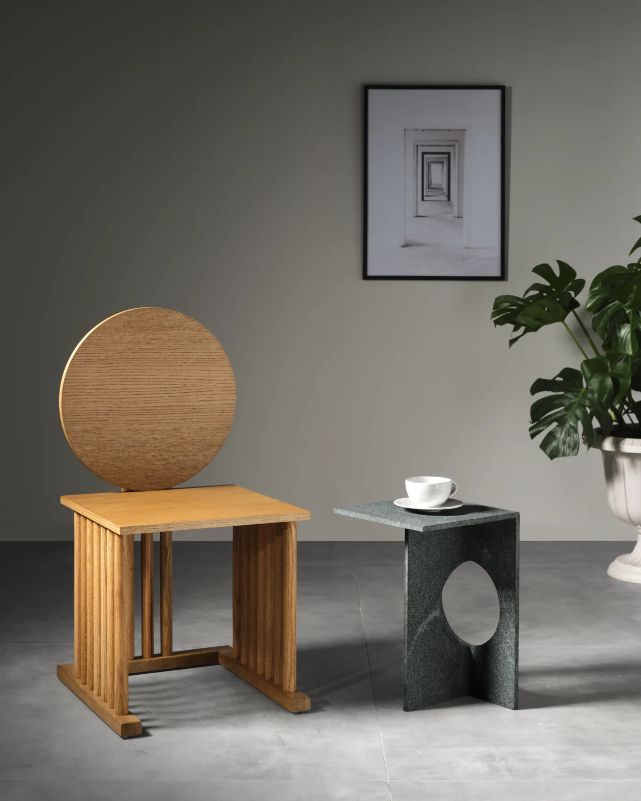 Ola Side Table, Diabase Volcanic Stone — 4