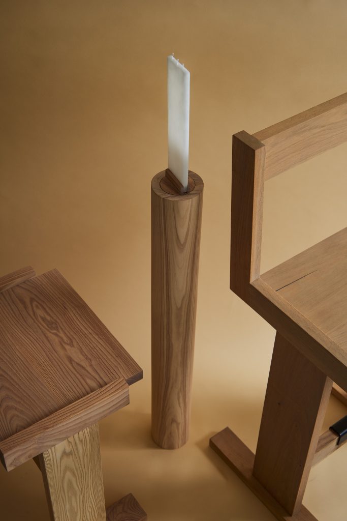 J D | Solid Ashwood Floor Candleholder — 4