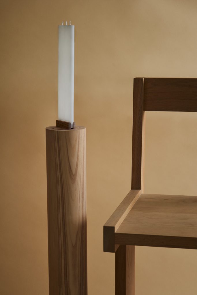 J D | Solid Ashwood Floor Candleholder — 2