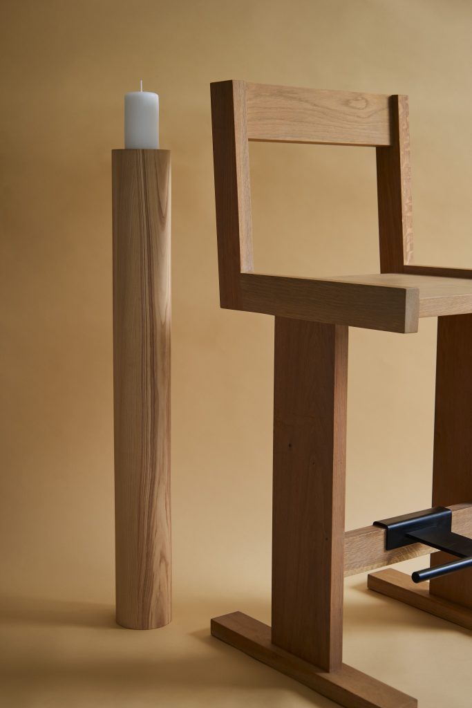 J D | Solid Ashwood Floor Candleholder — 6