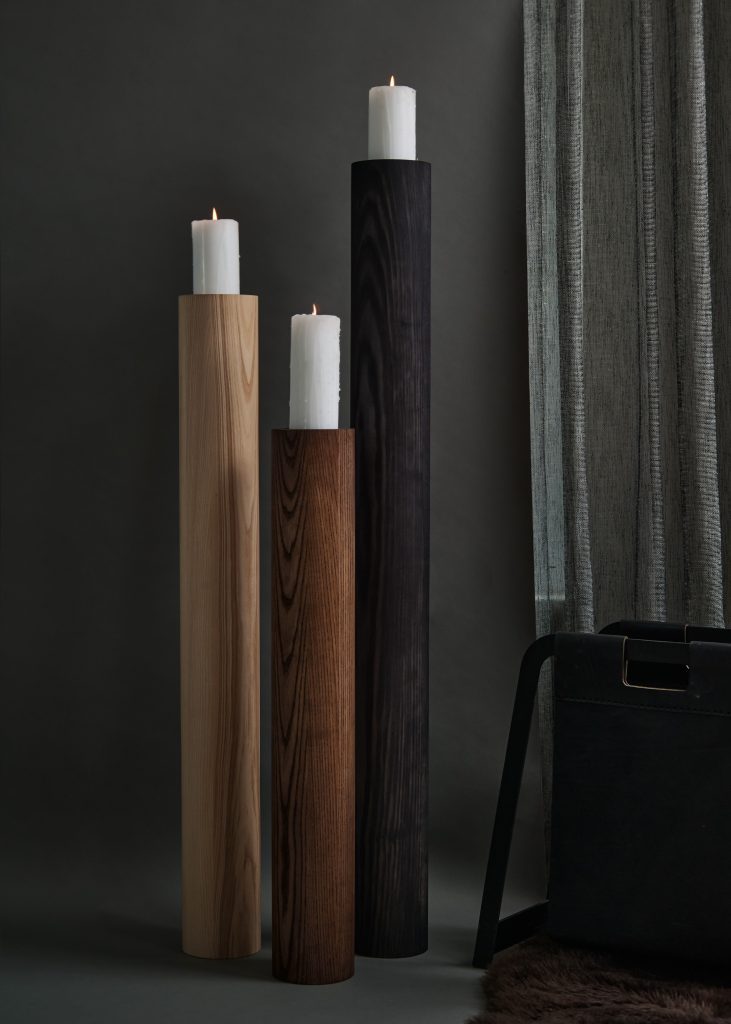 J D | Solid Ashwood Floor Candleholder — 3