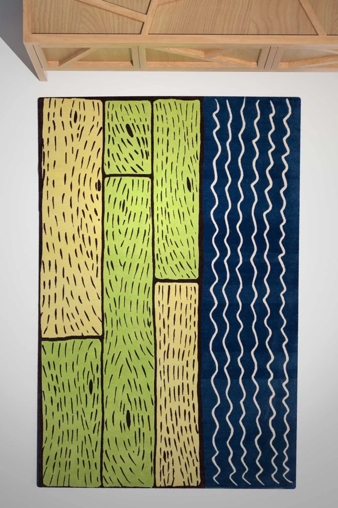 "Sapphire Streams" Handcrafted Rug — 2
