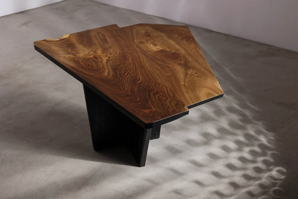 EM205 Small Walnut Brutalist Dining Table — 2