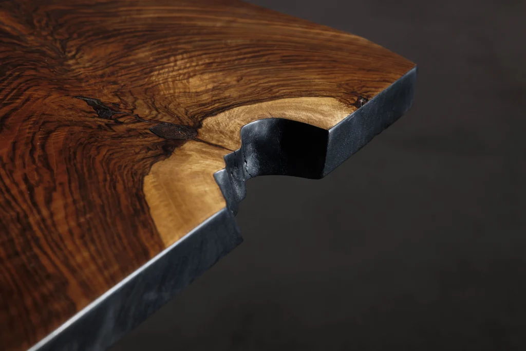EM205 Small Walnut Brutalist Dining Table — 5