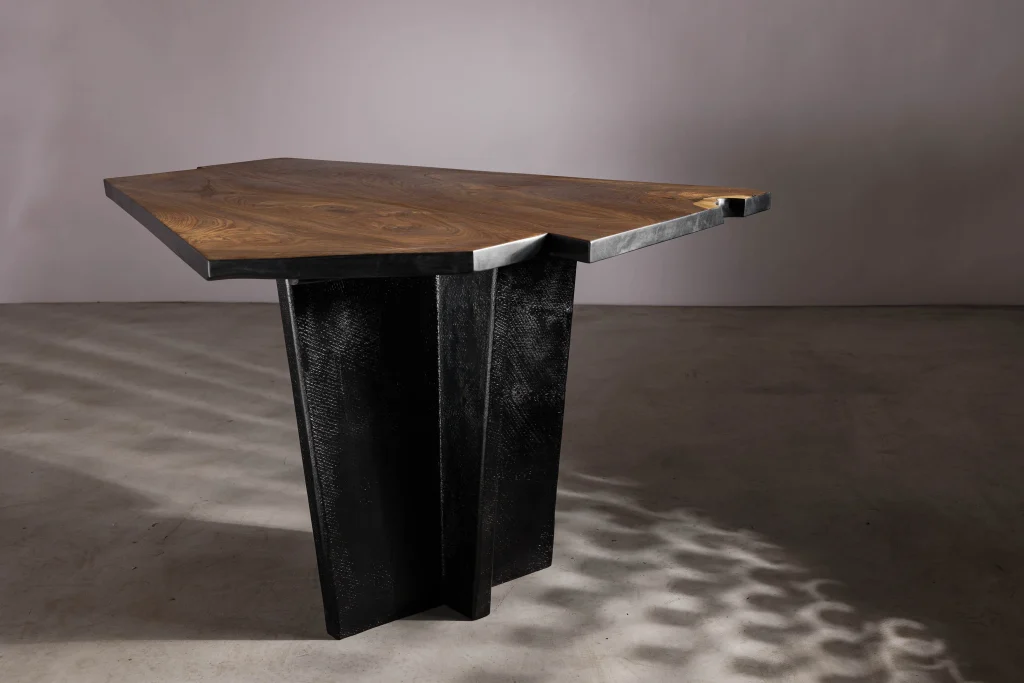EM205 Small Walnut Brutalist Dining Table — 6