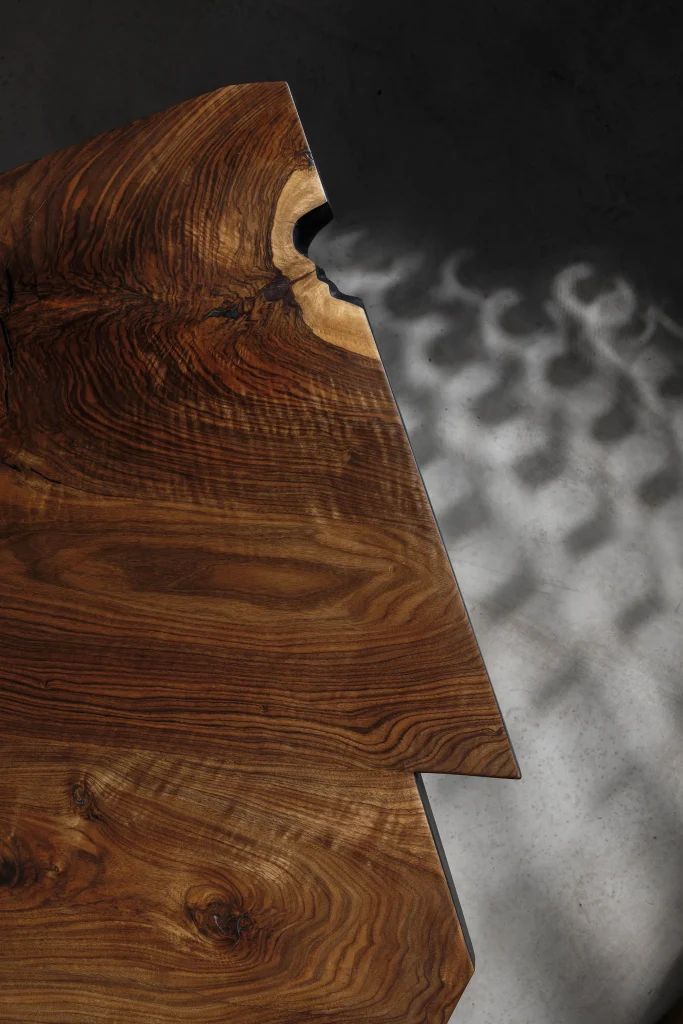 EM205 Small Walnut Brutalist Dining Table — 7