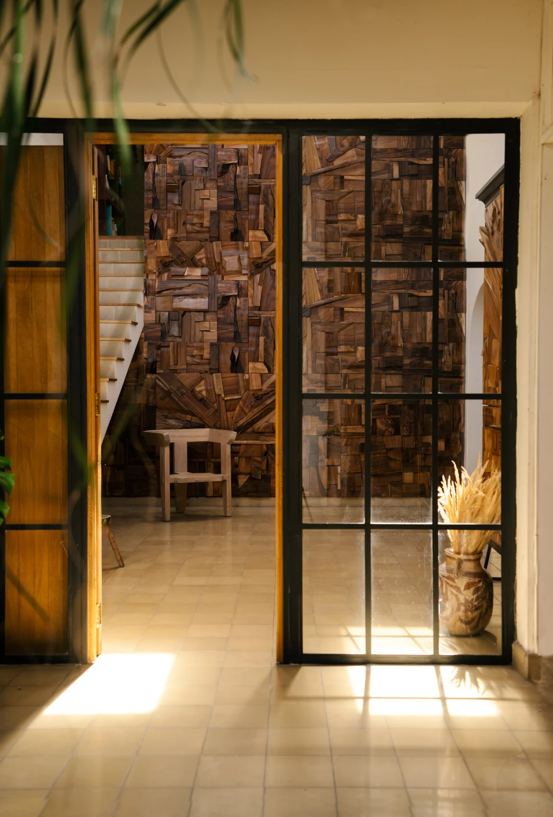 Randomly Composed Collage Tile: Hardwood — 9