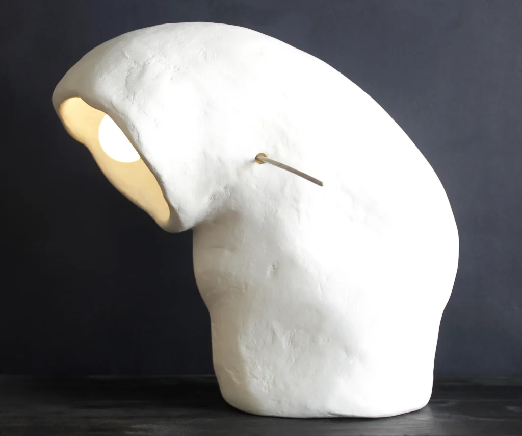 Ģipsis Table Lamp №5 in Plaster and Oak — 2